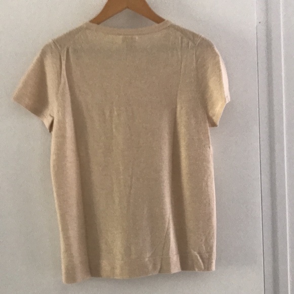 J. Crew Factory Tan Wool Blend Crew ShortSleeved Sweater Sz. M - Picture 4 of 6